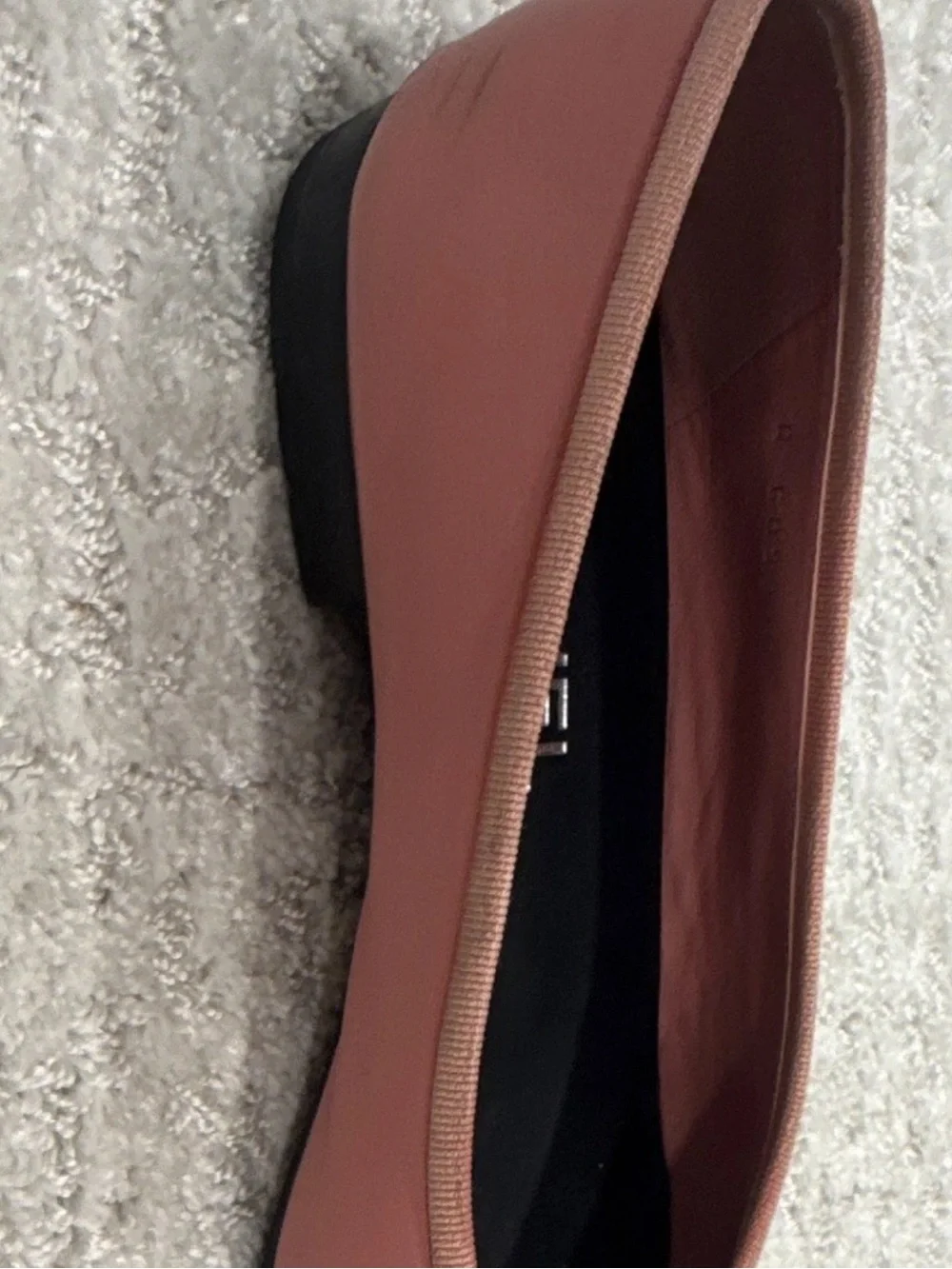 Chanel Pink and Black Cap-Toe Ballet Flats